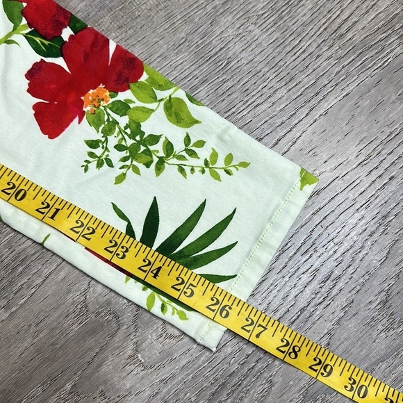 Abercrombie & Fitch Multi Tropical Print Low-Rise Cropped Skinny Pants Sz 25 - Picture 10 of 11